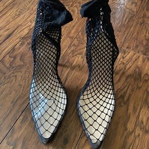 PLT Mesh clear heels